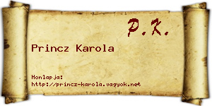Princz Karola névjegykártya
